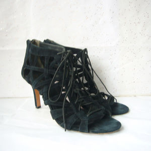 Pour La Victoire Caged Lace Up Sandal - Black 10